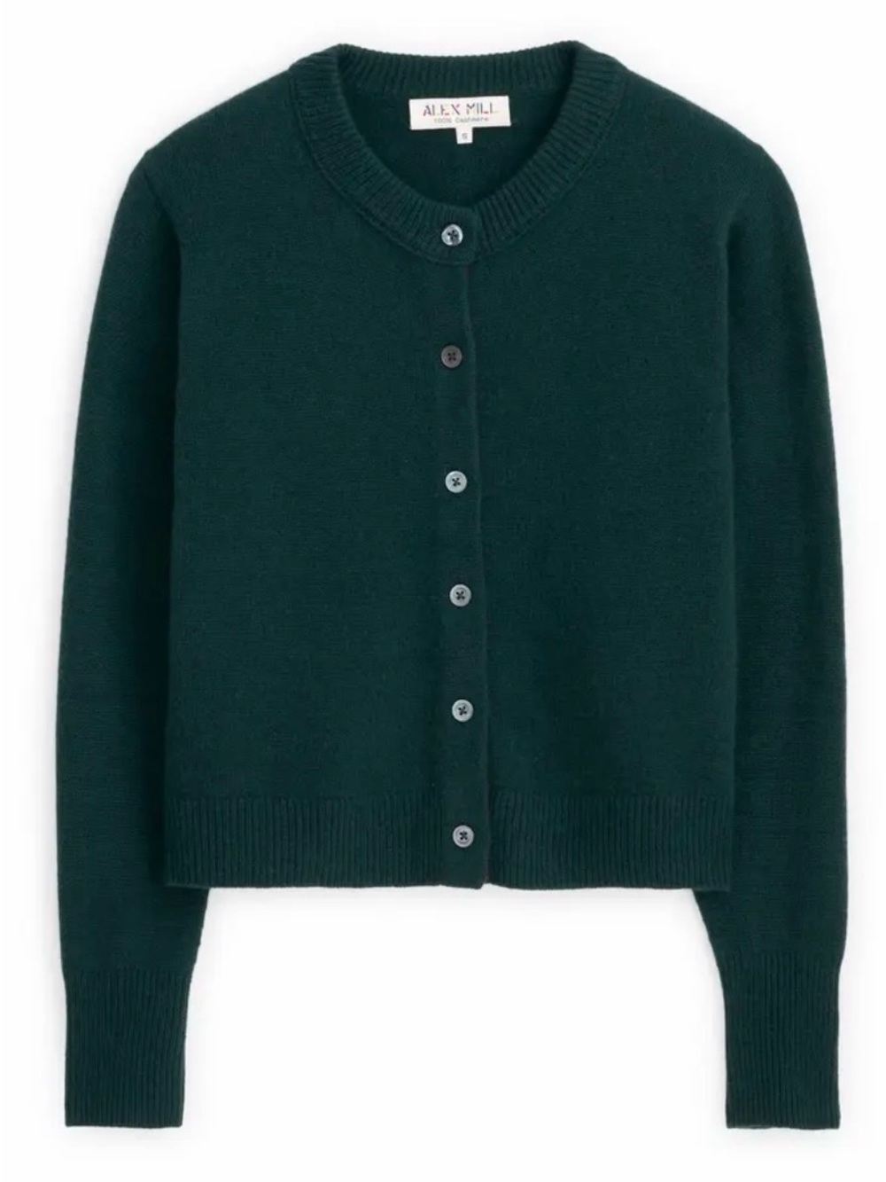 Alex Mill Forest Cypress Green Cashmere Cardigan